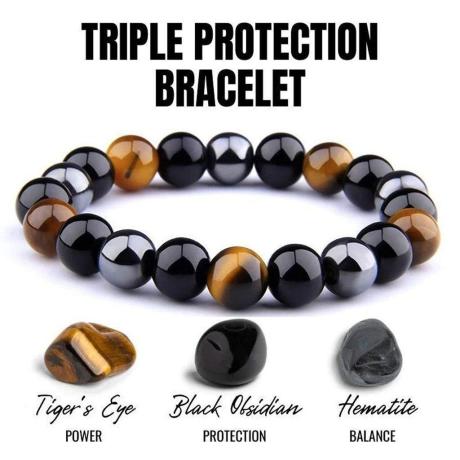 ⚔️ Original Triple Power Protection Bracelet (Unisex, 8mm) | Lab Certified ⚔️