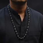 ✨ Karungali Silver Cap Malai – Certified | Pure Ebony Wood | 54 Beads (6-8 mm) ✨