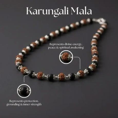 🔥 Original Karungali Rudraksha Combination Mala | 54 Beads (German Silver) | 6-8 mm | Unisex