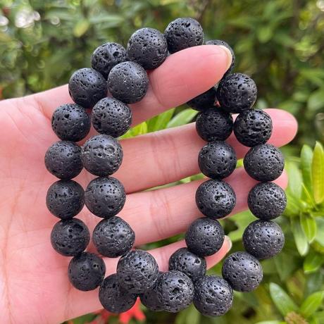 🌋 Original Black Natural Lava Rock Bracelet (Unisex, 8mm) 🌋| Lab Certified