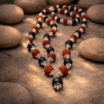 🔥 Original Karungali Rudraksha Combination Mala | 54 Beads (German Silver) | 6-8 mm | Unisex