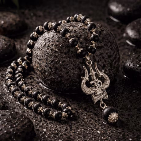 🔱 Original Karungali Mala With Trishul Pendant  | Lab Certified🔱