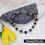 Original Silver Cap Karungali Bracelet | 6-8 mm Beads | 17-23 Beads | 100% Natural | Lab Certified + Temple Puja Blessed